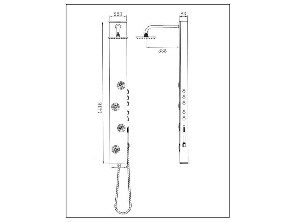 SUDERLAND COLUMN 1420x180 INOX - Image 3