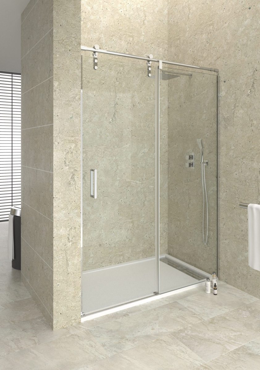 MOVING SHOWER ENCLOSURE 1 FIXED + 1 SLIDING