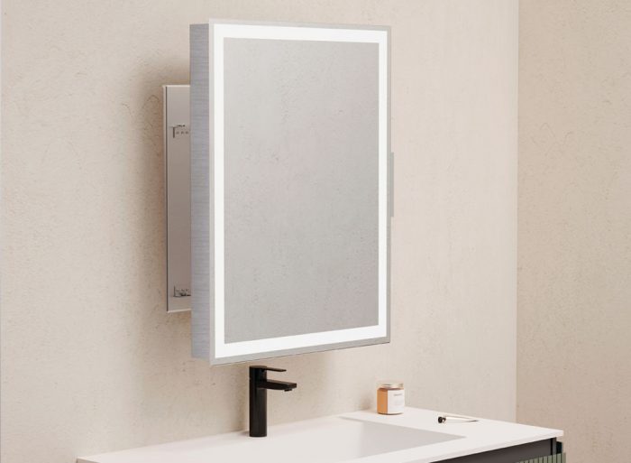espejo de baño con luz led rectangular en valladolid cerámica sánchez