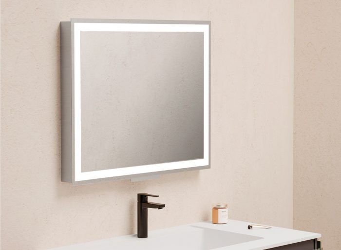 compra online espejo de baño con luz led rectangular en valladolid cerámica sánchez