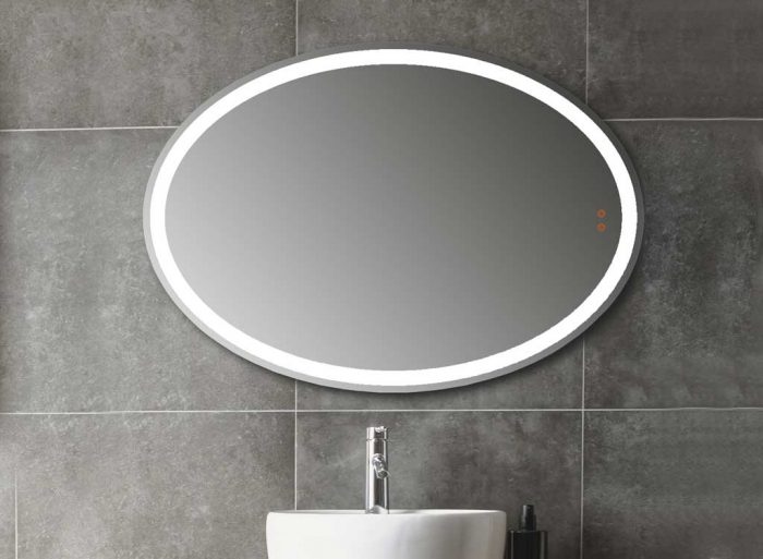 compra online espejo de baño con luz led ovalado de diseño valladolid cerámica sánchez