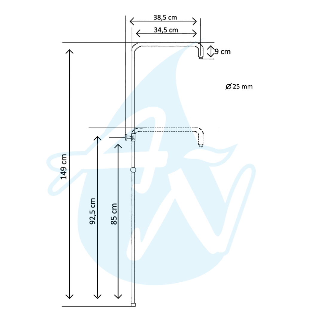 West1 Shower Column To Hose - Image 2