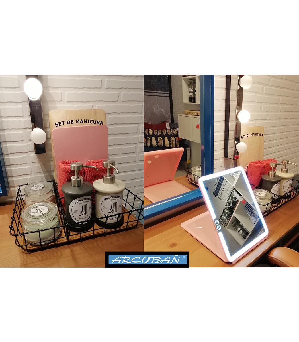 Espejo Con Luz Led Usb 19X25 Cm - Imagen 2