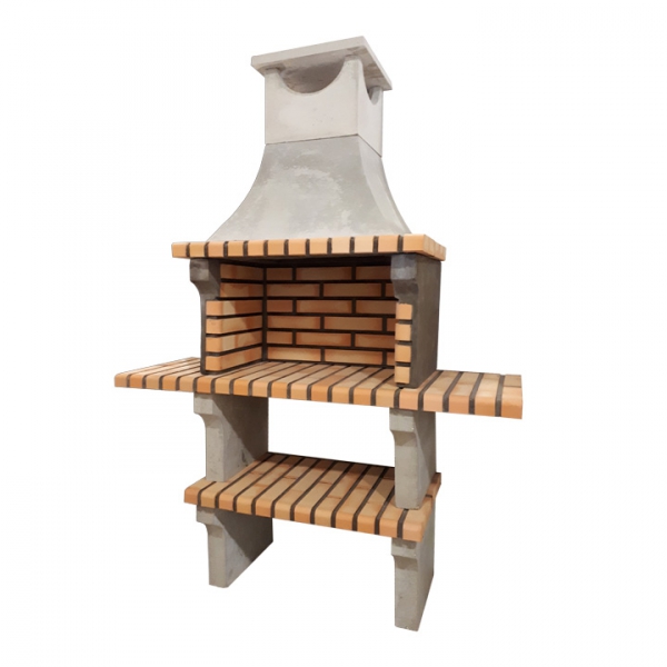 Barbecue L-Art 980 with Shelves. 130*52*197 cm