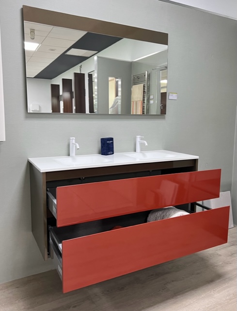 120 CM BATHROOM SET 2 LACQUER DRAWERS 2 COLORS - Image 3
