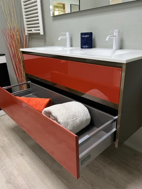 120 CM BATHROOM SET 2 LACQUER DRAWERS 2 COLORS - Image 2