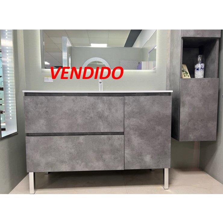 BATHROOM SET 120 CM + GRAY CEMENT COLUMN