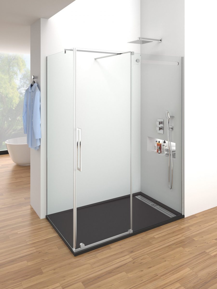 Mampara de Ducha Vetrum Frontal con Lateral Fijo - Medidas: x80 cm