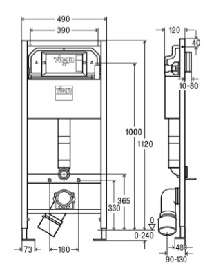 PREVISTA DRY 8524 VIEGA TOILET ELEMENT 1120x490mm - Image 2