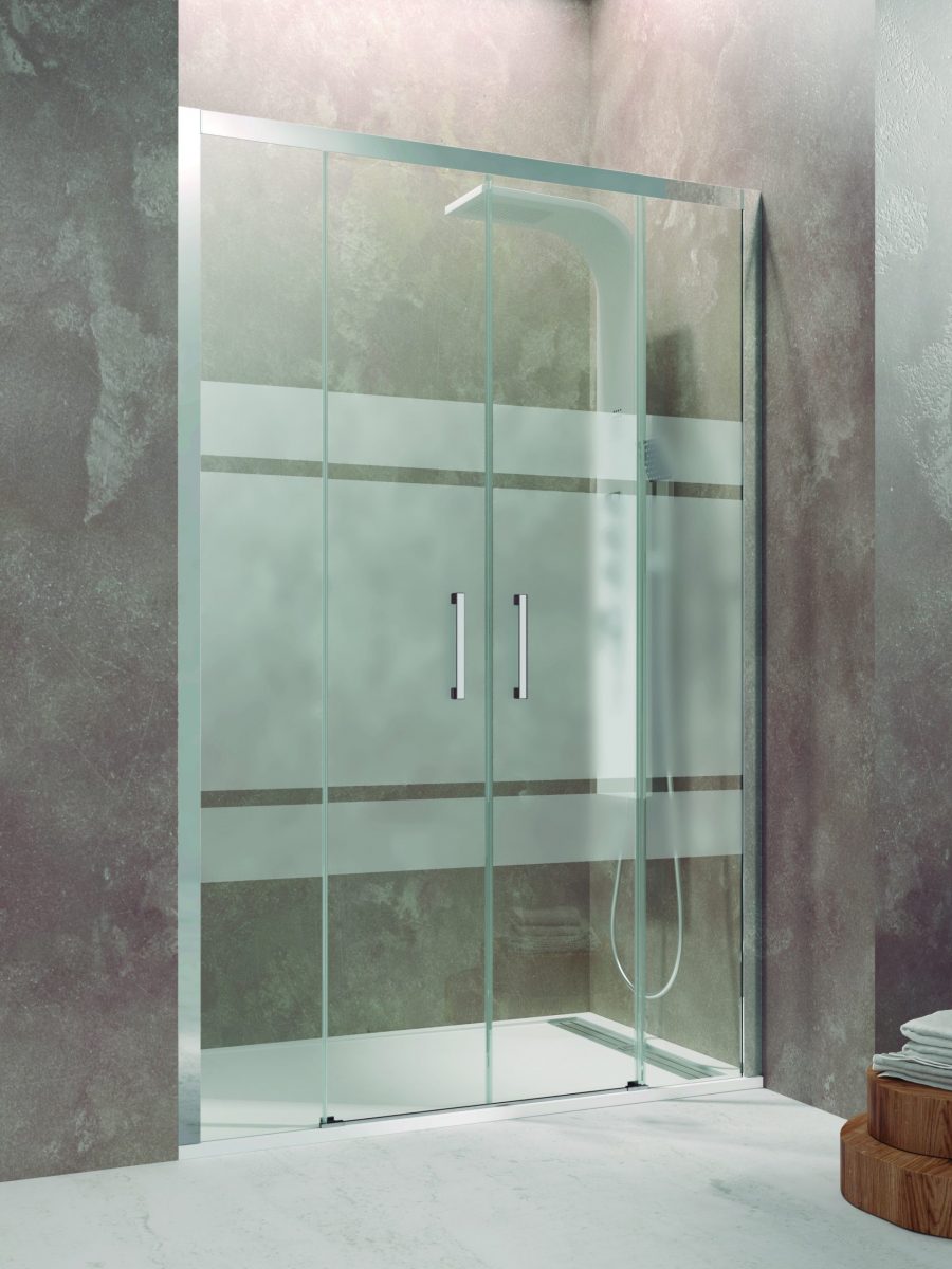 AKTUAL SPAZIO SHOWER SCREEN 2 FIXED + 2 SLIDERS MEASUREMENTS x195 - Image 2