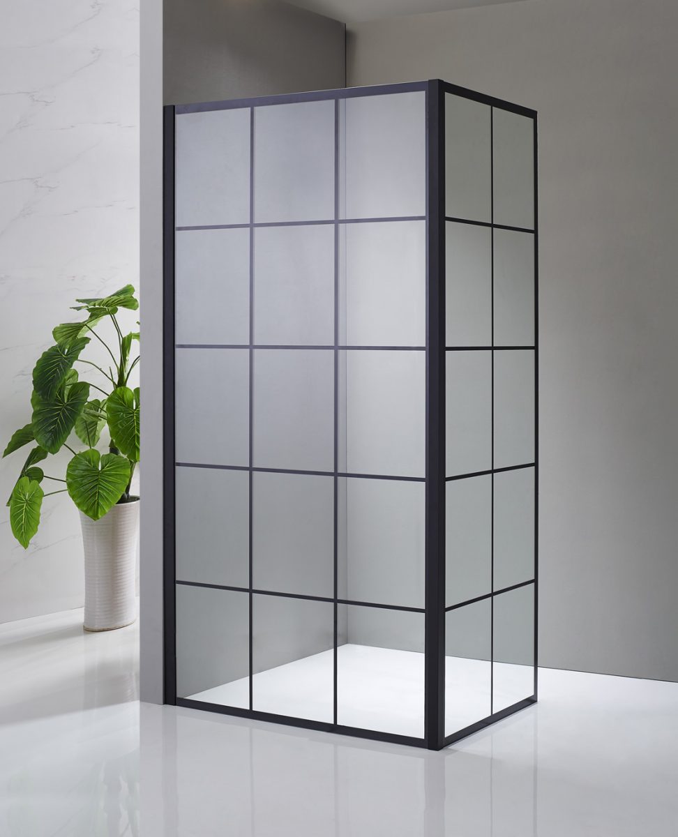 SCREEN BLACK CHESS FIXED SHOWER ENCLOSURE - Image 5