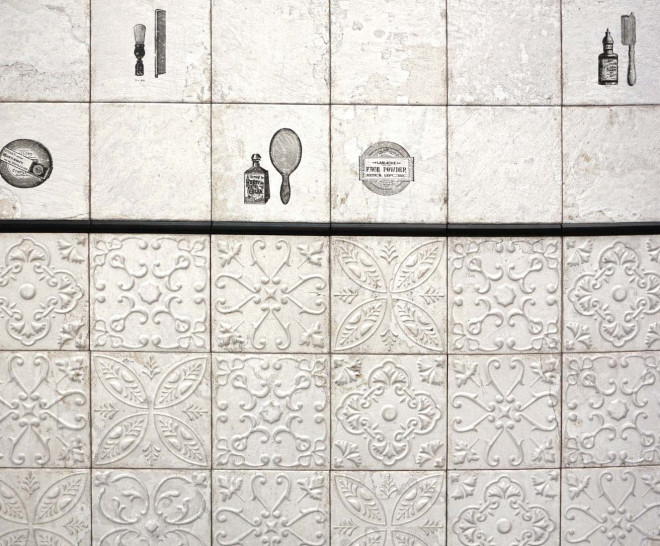 20x20 Aged White Decor Matt Relief Rectified 7 mm - Image 2