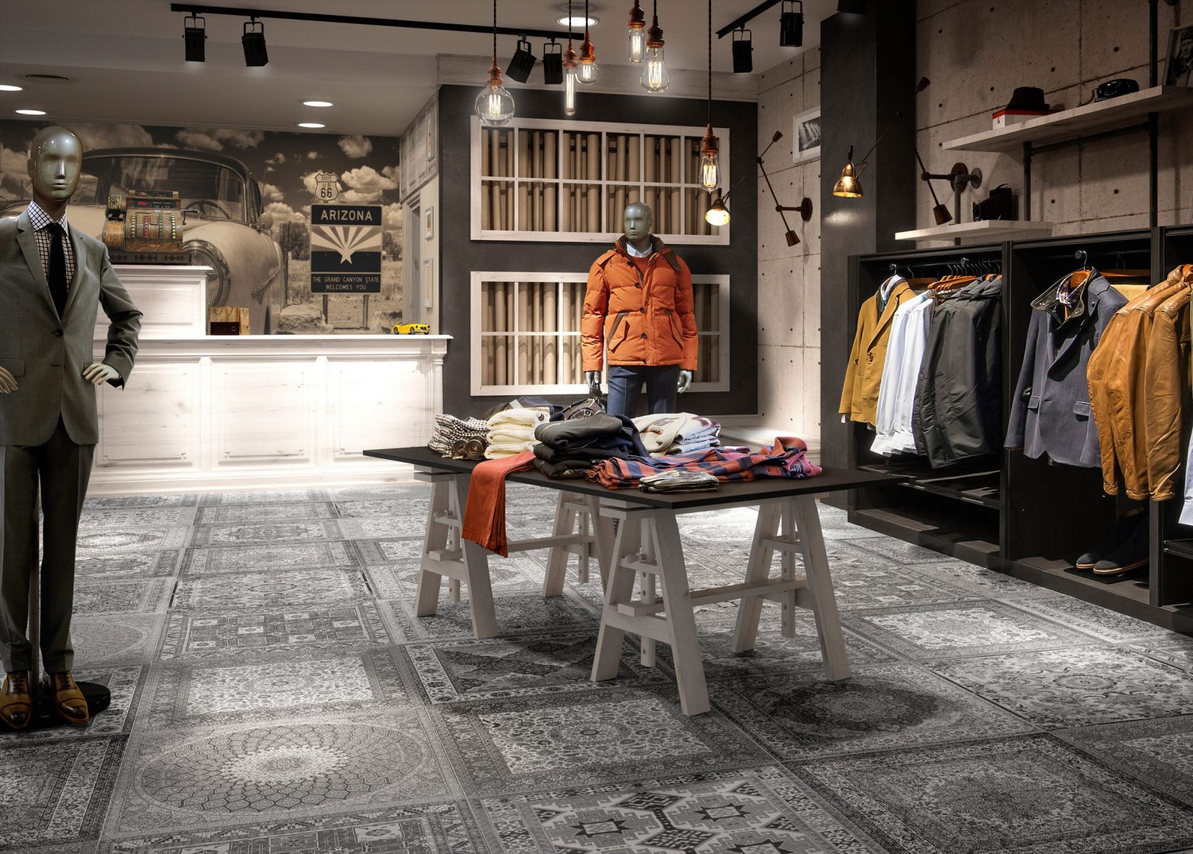 60x60 Kilim Black Natural Rectified 7 mm - Image 2