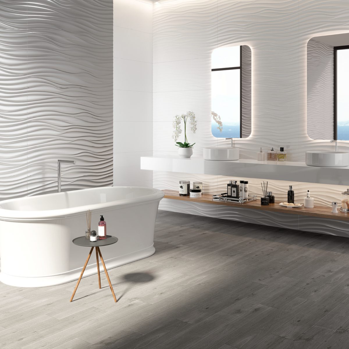 45x120 Montblanc White Surf Gloss Rectified 7 mm - Image 2