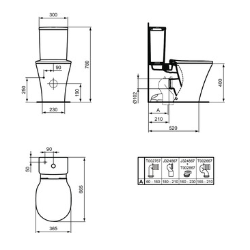 Bide Connect Air blanco Con fijaciones a suelo E233401 - Imagen 2