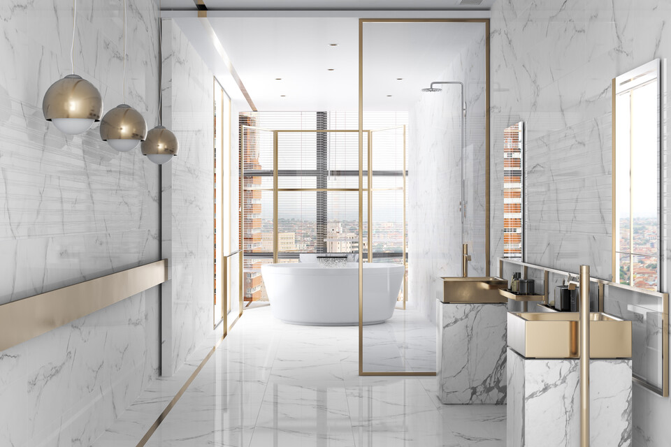 30*90 FONTANA EXEDRA WHITE SHINE RECTIFIED WHITE GLOSSY PASTE - Image 2