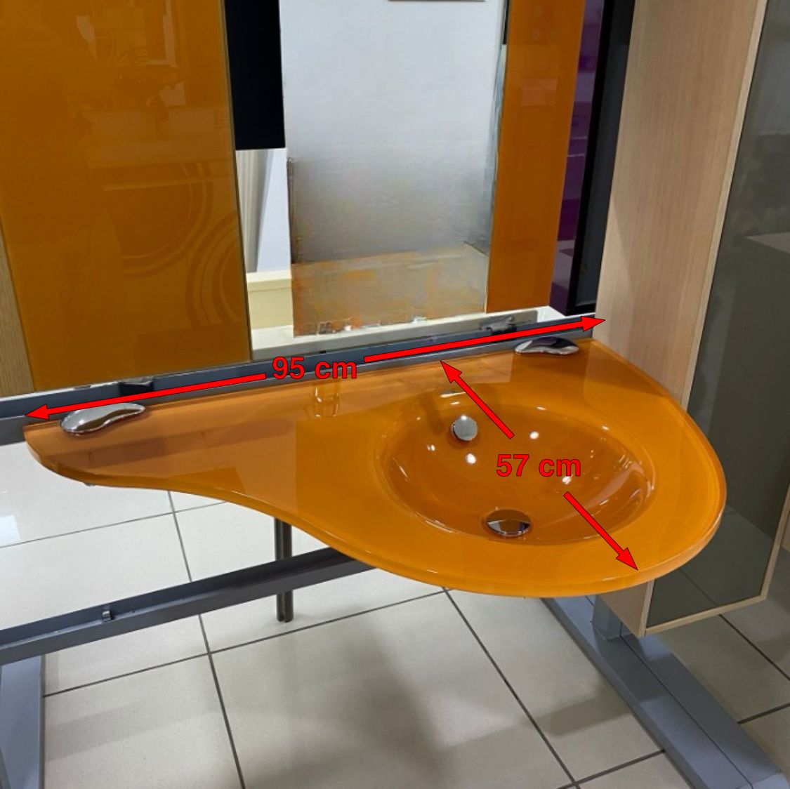 OCEAN COUNTERTOP, ORANGE, WITH INTEGRATED BASIN - Image 3