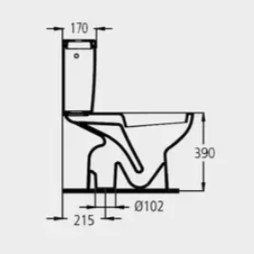 ECCO FLOOR OUTLET TOILET + TOP-FEEDING CISTERN + LID - Image 4