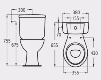 ECCO FLOOR OUTLET TOILET + TOP-FEEDING CISTERN + LID - Image 5