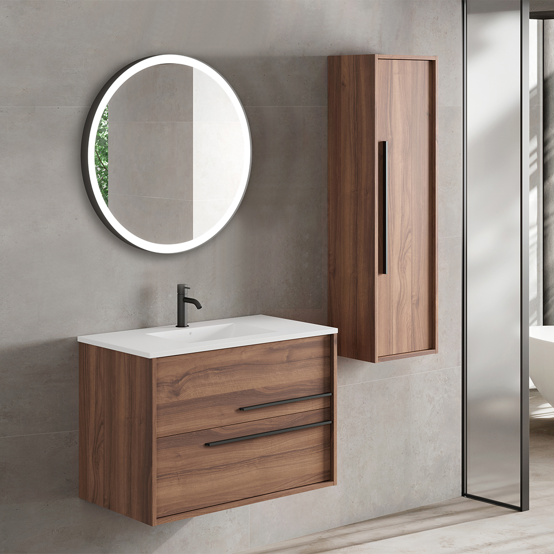 COLUMNA DE BAÑO AQUA 1 PUERTA+3 ESTANTES FONDO 27 CM, REVERSIBLE