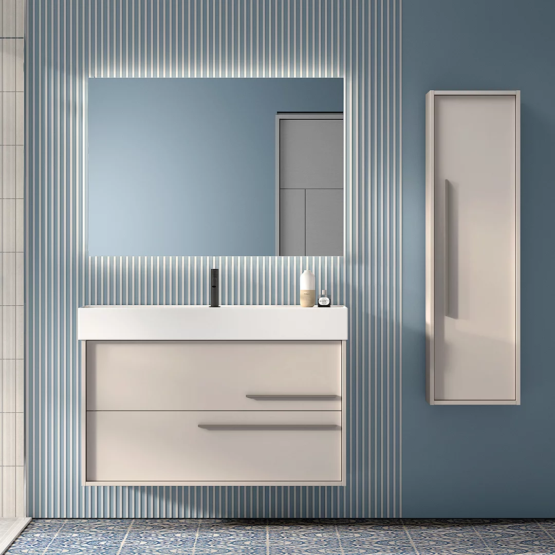 COLUMNA DE BAÑO AQUA 1 PUERTA+3 ESTANTES FONDO 27 CM, REVERSIBLE - Imagen 2
