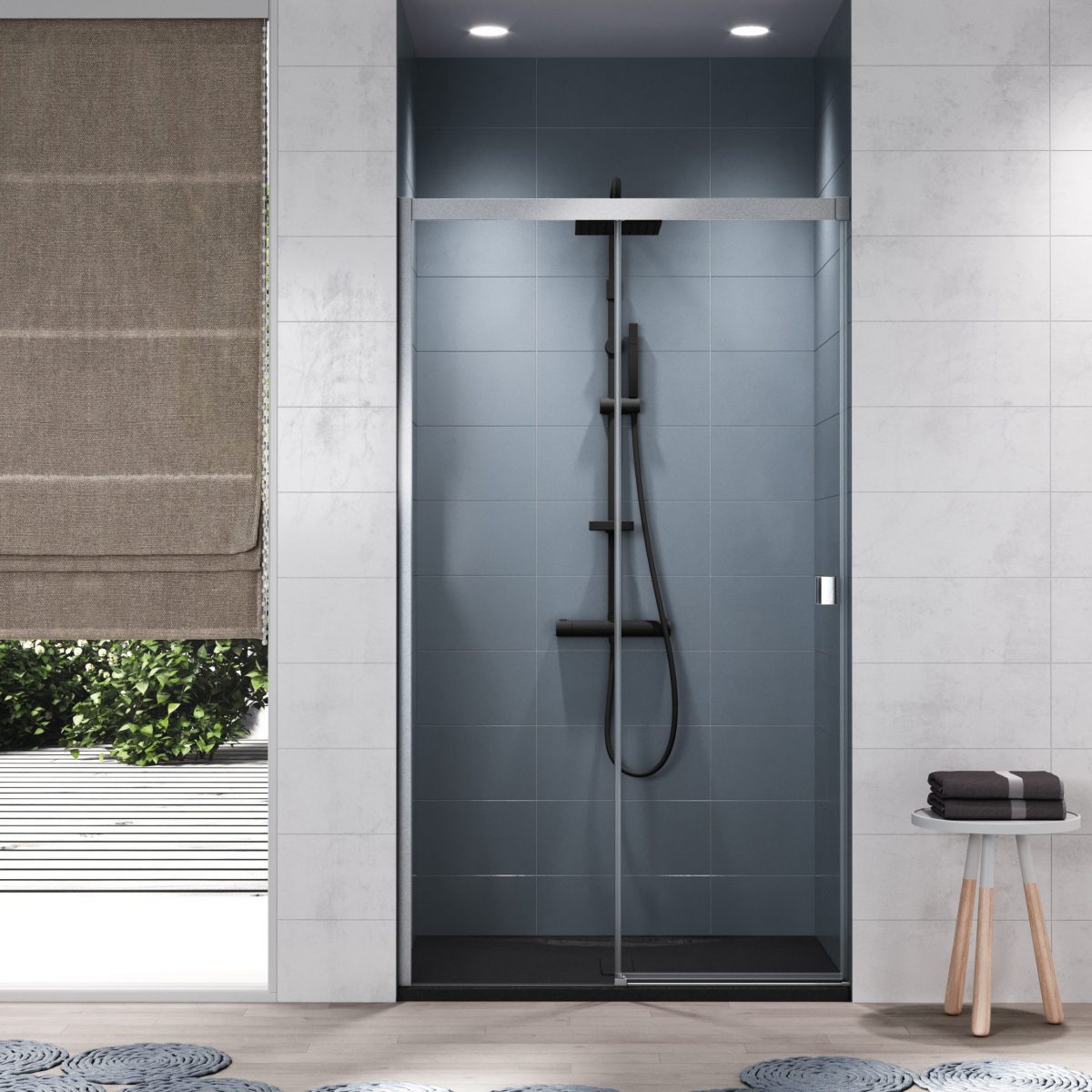 SHOWER ENCLOSURE UP 2PH 1 FIXED + 1 SLIDING