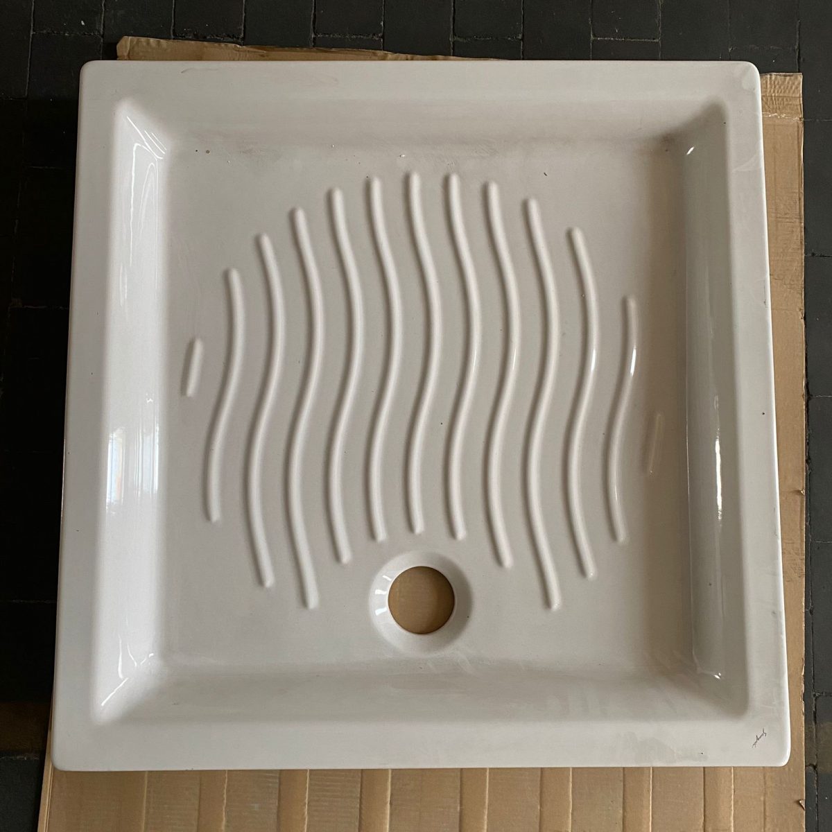 Shower Tray 90x90x11 cm Porcelain and Drainage Ø 90 mm