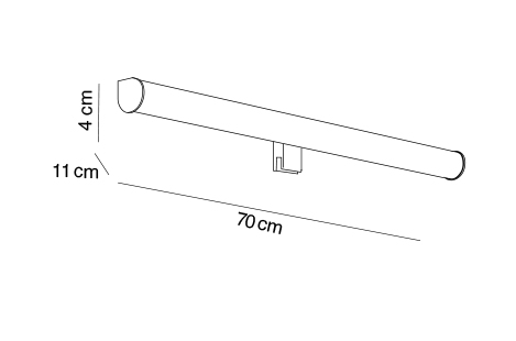 Round LED wall light 70 cm mirror support. Measures 70 CM X 11 CM X 4 CM - Image 2