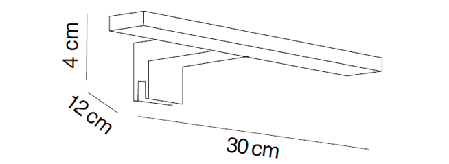 Wall Lamp Chrome Led for Bathroom, Installation on mirror or board 30 cm x 12 cm x 4 cm / 800lm -5500 k - 10 w - Image 2