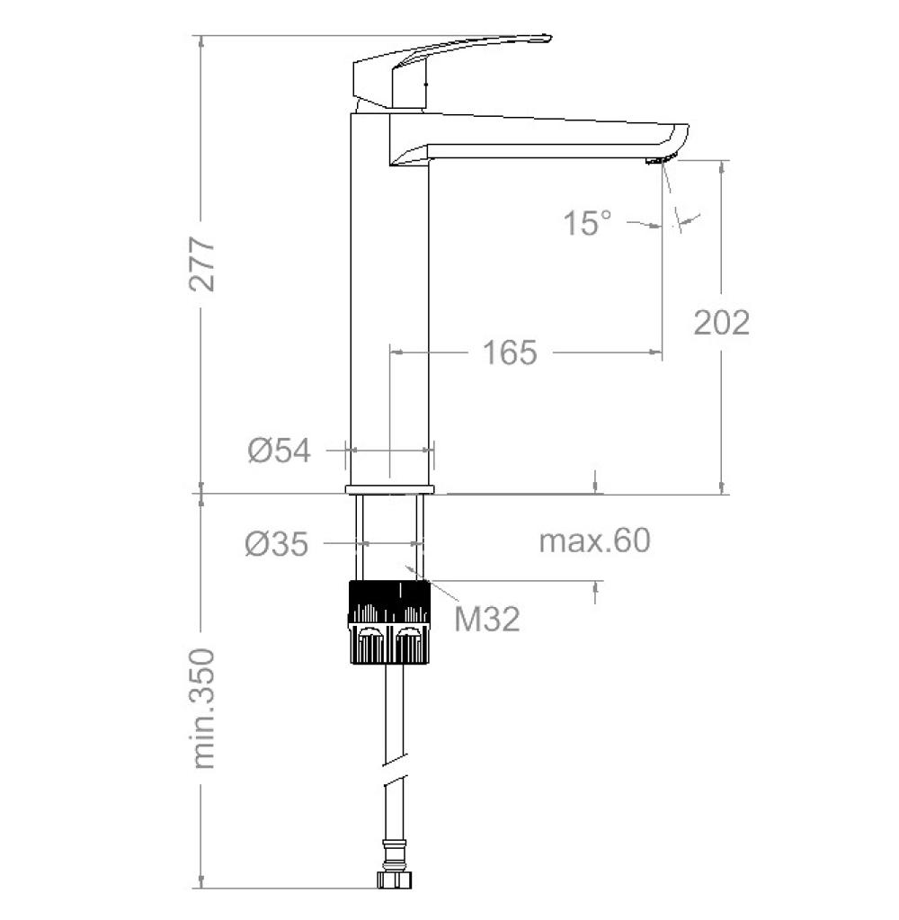 Grifo Monomando Alto para Lavabo New Fly Cromo - Image 2