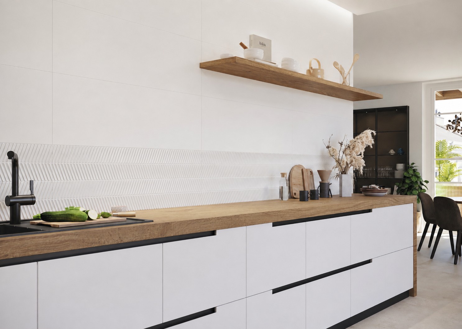 30x90 Rania Blanco Mate Pasta Blanca Relieve - Imagen 2