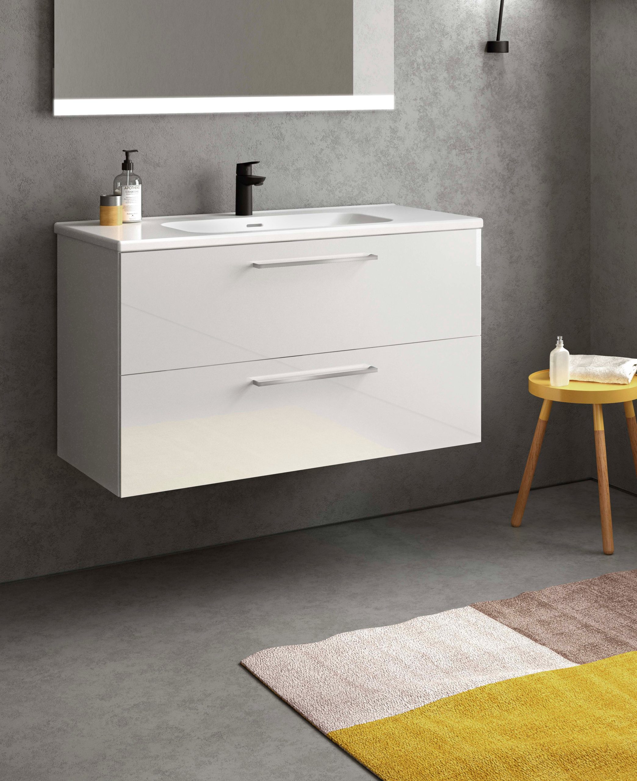 Conjunto Mueble de Baño Easy 100 cm 2 Cajones y Lavabo Cerámico Enzo - Imagen 5